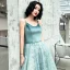 Elegant Jade Green Evening Dresses  2019 A-Line / Princess Spaghetti Straps Sleeveless Sash Appliques Lace Sweep Train Ruffle Backless Formal Dresses
