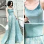 Elegant Jade Green Evening Dresses  2019 A-Line / Princess Spaghetti Straps Sleeveless Sash Appliques Lace Sweep Train Ruffle Backless Formal Dresses