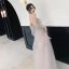 Élégant Perle Rose Robe De Soirée 2019 Princesse De l'épaule Manches Courtes Appliques En Dentelle Paillettes Longue Volants Dos Nu Robe De Ceremonie