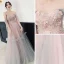 Élégant Perle Rose Robe De Soirée 2019 Princesse De l'épaule Manches Courtes Appliques En Dentelle Paillettes Longue Volants Dos Nu Robe De Ceremonie