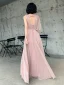Römisch Pearl Rosa Durchsichtige Abendkleider 2019 A Linie Rundhalsausschnitt One-Shoulder 1/2 Ärmel Applikationen Spitze Perlenstickerei Glanz Polyester Lange Rüschen Rückenfreies Festliche Kleider