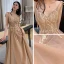 Sexy Kaki Robe De Soirée 2019 Princesse Bretelles Spaghetti Sans Manches Appliques En Dentelle Perlage Tribunal Train Volants Dos Nu Robe De Ceremonie