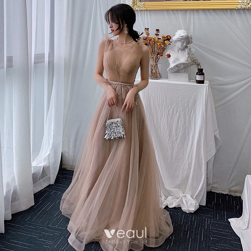 Champagne Sequin Prom Dresses with Slit Mermaid One Shoulder Evening D –  Viniodress