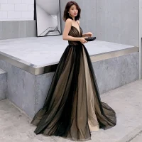 Sexy Black Prom Dresses 2019 A-Line / Princess Spaghetti Straps Sleeveless Floor-Length / Long Ruffle Backless Formal Dresses