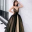 Sexy Schwarz Ballkleider 2019 A Linie Spaghettiträger Ärmellos Lange Rüschen Rückenfreies Festliche Kleider