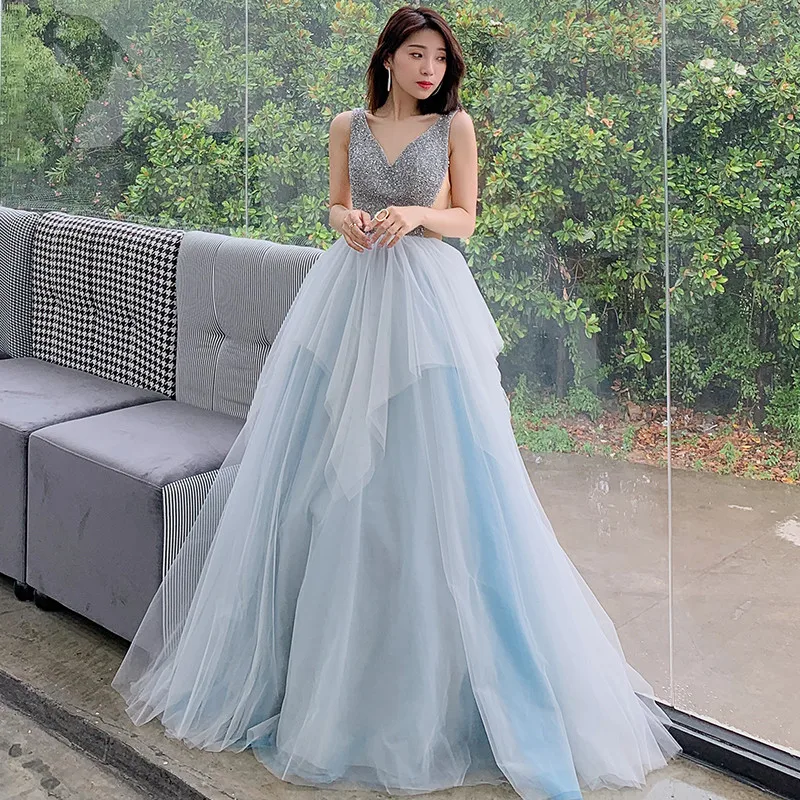 open lace back dress LONG DRESS "PRINCESS OF THE SKY"  Pisani Maura