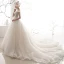 Affordable Ivory Wedding Dresses 2019 A-Line / Princess Off-The-Shoulder Short Sleeve Backless Beading Glitter Tulle Chapel Train Ruffle