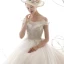 Affordable Ivory Wedding Dresses 2019 A-Line / Princess Off-The-Shoulder Short Sleeve Backless Beading Glitter Tulle Chapel Train Ruffle