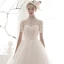 Vintage Ivory / Creme Durchsichtige Brautkleider / Hochzeitskleider 2019 A Linie Stehkragen Kurze Ärmel Rückenfreies Pailletten Perlenstickerei Kapelle-Schleppe Rüschen