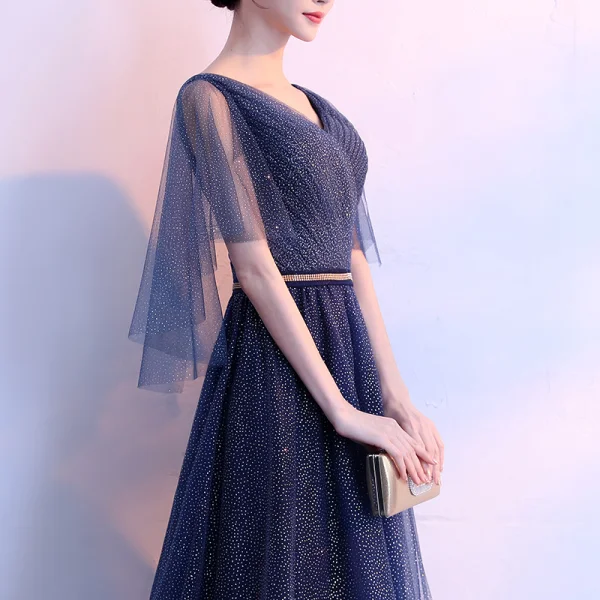 Women's Stylish And Elegant Starry Sky Art Print V-Neck Short-Sleeved Bat Sleeve Mid-Length Dress main image 0
