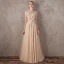 Élégant Doré Robe De Soirée 2018 Princesse V-Cou Sans Manches Appliques Fleur Faux Diamant Train De Balayage Volants Dos Nu Robe De Ceremonie