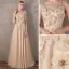 Élégant Doré Robe De Soirée 2018 Princesse V-Cou Sans Manches Appliques Fleur Faux Diamant Train De Balayage Volants Dos Nu Robe De Ceremonie