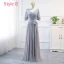 Modest / Simple Grey Chiffon Bridesmaid Dresses 2018 A-Line / Princess Sash Floor-Length / Long Ruffle Backless Wedding Party Dresses