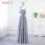 Modest / Simple Grey Chiffon Bridesmaid Dresses 2018 A-Line / Princess Sash Floor-Length / Long Ruffle Backless Wedding Party Dresses