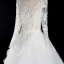 Illusion Ivory Summer See-through Wedding Dresses 2018 A-Line / Princess Scoop Neck Long Sleeve Appliques Lace Ruffle Cathedral Train