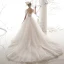 Victorian Style Vintage / Retro Ivory Lace Wedding Dresses 2019 A-Line / Princess Scoop Neck Puffy Short Sleeve Backless Chapel Train Ruffle