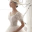 Victorian Style Vintage / Retro Ivory Lace Wedding Dresses 2019 A-Line / Princess Scoop Neck Puffy Short Sleeve Backless Chapel Train Ruffle