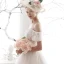 Chic / Belle Ivoire Robe De Mariée 2019 Princesse De l'épaule Gonflée Manches Courtes Dos Nu Appliques En Dentelle Perlage Chapel Train Volants Tulle