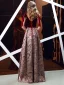 Chic / Beautiful Burgundy Jacquard Suede Evening Dresses  2019 A-Line / Princess Deep V-Neck Sleeveless Beading Sash Floor-Length / Long Ruffle Backless Formal Dresses