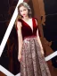 Chic / Beautiful Burgundy Jacquard Suede Evening Dresses  2019 A-Line / Princess Deep V-Neck Sleeveless Beading Sash Floor-Length / Long Ruffle Backless Formal Dresses