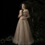 Élégant Champagne Robe De Soirée 2019 Princesse De l'épaule Bretelles Spaghetti Manches Courtes Perlage Glitter Tulle Longue Volants Dos Nu Robe De Ceremonie