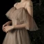 Élégant Champagne Robe De Soirée 2019 Princesse De l'épaule Bretelles Spaghetti Manches Courtes Perlage Glitter Tulle Longue Volants Dos Nu Robe De Ceremonie