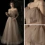 Élégant Champagne Robe De Soirée 2019 Princesse De l'épaule Bretelles Spaghetti Manches Courtes Perlage Glitter Tulle Longue Volants Dos Nu Robe De Ceremonie