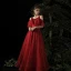 Chic / Belle Bordeaux Robe De Soirée 2019 Princesse Encolure Dégagée Manches Courtes Glitter Tulle Longue Volants Dos Nu Robe De Ceremonie