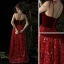 Chic / Belle Bordeaux Robe De Soirée 2019 Princesse Bretelles Spaghetti Sans Manches Glitter Paillettes Tulle Longue Dos Nu Robe De Ceremonie