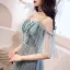 Illusion Khaki Evening Dresses  2019 A-Line / Princess Beading Spaghetti Straps Short Sleeve Appliques Lace Floor-Length / Long Ruffle Backless Formal Dresses