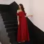 Élégant Transparentes Bordeaux Charmeuse Robe De Soirée 2019 Princesse Encolure Carrée Manches Courtes Faux Diamant Ceinture Longue Volants Dos Nu Robe De Ceremonie