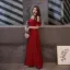 Élégant Transparentes Bordeaux Charmeuse Robe De Soirée 2019 Princesse Encolure Carrée Manches Courtes Faux Diamant Ceinture Longue Volants Dos Nu Robe De Ceremonie