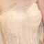 Chic / Belle Champagne Dentelle Robe De Mariée 2019 Robe Boule Bustier Sans Manches Dos Nu Glitter Tulle Appliques En Dentelle Perlage Chapel Train Volants