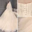 Chic / Belle Champagne Dentelle Robe De Mariée 2019 Robe Boule Bustier Sans Manches Dos Nu Glitter Tulle Appliques En Dentelle Perlage Chapel Train Volants