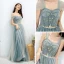 Elegant Green Evening Dresses  2019 A-Line / Princess Shoulders Sleeveless Beading Sash Floor-Length / Long Ruffle Backless Formal Dresses
