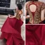 Vintage / Retro Burgundy See-through Evening Dresses  2019 A-Line / Princess High Neck Short Sleeve Beading Floor-Length / Long Ruffle Backless Formal Dresses