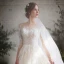Charming Champagne Lace Pierced Wedding Dresses 2019 A-Line / Princess See-through Scoop Neck 1/2 Sleeves Backless Appliques Lace Chapel Train Ruffle
