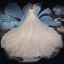 Vintage / Retro Champagne See-through Wedding Dresses 2019 Ball Gown High Neck Short Sleeve Beading Tassel Glitter Tulle Appliques Lace Cathedral Train Ruffle