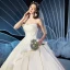 Modest / Simple Ivory Satin Wedding Dresses 2019 Ball Gown Strapless Sleeveless Backless Cathedral Train Ruffle