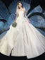 Modest / Simple Ivory Satin Wedding Dresses 2019 Ball Gown Strapless Sleeveless Backless Cathedral Train Ruffle
