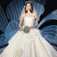 Modest / Simple Ivory Satin Wedding Dresses 2019 Ball Gown Strapless Sleeveless Backless Cathedral Train Ruffle