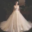 Fine Champagne Brudekjoler 2019 Prinsesse Kjæreste Uten Ermer Ryggløse Glitter Tyll Appliques Blonder Paljetter Beading Chapel Train Buste