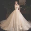 Fine Champagne Brudekjoler 2019 Prinsesse Kjæreste Uten Ermer Ryggløse Glitter Tyll Appliques Blonder Paljetter Beading Chapel Train Buste