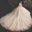 Fine Champagne Brudekjoler 2019 Prinsesse Kjæreste Uten Ermer Ryggløse Glitter Tyll Appliques Blonder Paljetter Beading Chapel Train Buste
