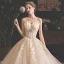 Fine Champagne Brudekjoler 2019 Prinsesse Kjæreste Uten Ermer Ryggløse Glitter Tyll Appliques Blonder Paljetter Beading Chapel Train Buste