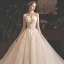 Fine Champagne Brudekjoler 2019 Prinsesse Kjæreste Uten Ermer Ryggløse Glitter Tyll Appliques Blonder Paljetter Beading Chapel Train Buste