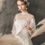 Leichtes Durchsichtige Champagner Garten / Im Freien Brautkleider / Hochzeitskleider 2019 A Linie Stehkragen Geschwollenes 3/4 Ärmel Rückenfreies Applikationen Spitze Hof-Schleppe Rüschen