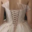 Fine Champagne Brudekjoler 2019 Prinsesse Fantastiske / Unike Kjæreste Uten Ermer Ryggløse Beading Chapel Train Buste