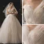 Fine Champagne Brudekjoler 2019 Prinsesse Fantastiske / Unike Kjæreste Uten Ermer Ryggløse Beading Chapel Train Buste