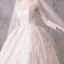 Glitzernden Champagner Durchsichtige Brautkleider / Hochzeitskleider 2019 Ballkleid Rundhalsausschnitt 3/4 Ärmel Rückenfreies Pailletten Perlenstickerei Kathedrale Schleppe Rüschen